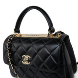 CHANEL Handbag Black Lambskin Quilted Trendy CC Small Light Gold Hardware - Redeluxe