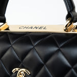 CHANEL Handbag Black Lambskin Quilted Trendy CC Small Light Gold Hardware - Redeluxe