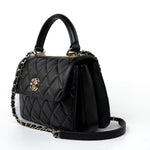 CHANEL Handbag Black Lambskin Quilted Trendy CC Small Light Gold Hardware - Redeluxe