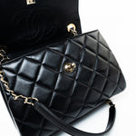 CHANEL Handbag Black Lambskin Quilted Trendy CC Small Light Gold Hardware - Redeluxe
