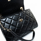 CHANEL Handbag Black Lambskin Quilted Trendy CC Small Light Gold Hardware - Redeluxe