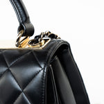 CHANEL Handbag Black Lambskin Quilted Trendy CC Small Light Gold Hardware - Redeluxe