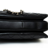 CHANEL Handbag Black Lambskin Quilted Trendy CC Small Light Gold Hardware - Redeluxe