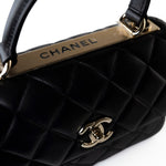 CHANEL Handbag Black Lambskin Quilted Trendy CC Small Light Gold Hardware - Redeluxe
