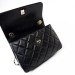 CHANEL Handbag Black Lambskin Quilted Trendy CC Small Light Gold Hardware - Redeluxe