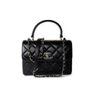 CHANEL Handbag Black Lambskin Quilted Trendy CC Small Light Gold Hardware - Redeluxe