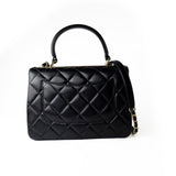 CHANEL Handbag Black Lambskin Quilted Trendy CC Small Light Gold Hardware - Redeluxe
