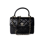 CHANEL Handbag Black Lambskin Quilted Trendy CC Small Light Gold Hardware - Redeluxe