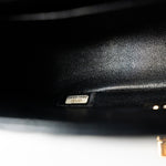 CHANEL Handbag Black Mini Square Black Lambskin Chevron Flap LGHW - Redeluxe