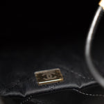 CHANEL Handbag Black Shiny Black Calfskin Quilted Mini 22 Bag Antique Gold Hardware - Redeluxe