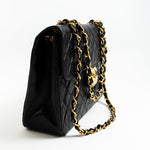 CHANEL Handbag Black Vintage Black Lambskin Quilted Jumbo XL Single Flap GHW - Redeluxe