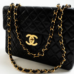 CHANEL Handbag Black Vintage Black Lambskin Quilted Jumbo XL Single Flap GHW - Redeluxe