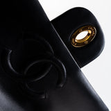 CHANEL Handbag Black Vintage Black Lambskin Quilted Jumbo XL Single Flap GHW - Redeluxe