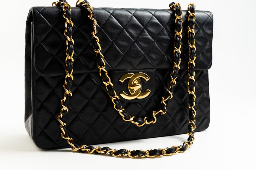 CHANEL Handbag Black Vintage Black Lambskin Quilted Jumbo XL Single Flap GHW - Redeluxe