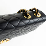 CHANEL Handbag Black Vintage Black Lambskin Quilted Jumbo XL Single Flap GHW - Redeluxe