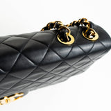 CHANEL Handbag Black Vintage Black Lambskin Quilted Jumbo XL Single Flap GHW - Redeluxe