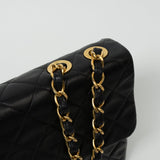 CHANEL Handbag Black Vintage Black Lambskin Quilted Jumbo XL Single Flap - Redeluxe