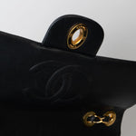CHANEL Handbag Black Vintage Black Lambskin Quilted Jumbo XL Single Flap - Redeluxe