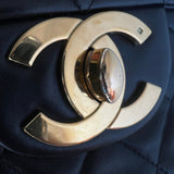 CHANEL Handbag Black Vintage Black Lambskin Quilted Jumbo XL Single Flap - Redeluxe