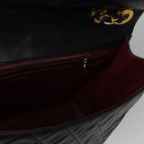 CHANEL Handbag Black Vintage Black Lambskin Quilted Jumbo XL Single Flap - Redeluxe