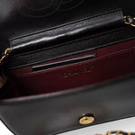 CHANEL Handbag Black Vintage Black Lambskin Quilted Mini Full Flap Gold Hardware - Redeluxe
