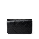 CHANEL Handbag Black Vintage Black Lambskin Quilted Mini Full Flap Gold Hardware - Redeluxe