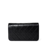 CHANEL Handbag Black Vintage Black Lambskin Quilted Mini Full Flap Gold Hardware - Redeluxe