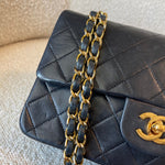 CHANEL Handbag Black Vintage Black Lambskin Quilted Small Classic Flap GHW - Redeluxe