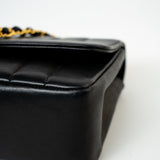 CHANEL Handbag Black Vintage Black Vertical Lambskin Quilted Single Flap Gold Hardware - Redeluxe