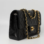 CHANEL Handbag Black Vintage Lambskin Quilted Classic Flap Medium GHW - Redeluxe