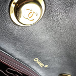 CHANEL Handbag Black Vintage Lambskin Quilted Classic Flap with Handle Medium GHW - Redeluxe