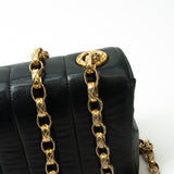 CHANEL Handbag Black Vintage Mini Black Border Flap Lambskin Shoulder Bag Gold Hardware - Redeluxe