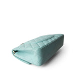 CHANEL Handbag Blue 19C Tiffany Blue Caviar Quilted Medium Classic Flap Light Gold Hardware - Redeluxe