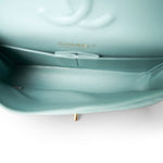 CHANEL Handbag Blue 19C Tiffany Blue Caviar Quilted Medium Classic Flap Light Gold Hardware - Redeluxe