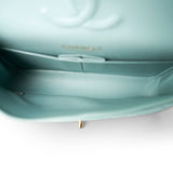 CHANEL Handbag Blue 19C Tiffany Blue Caviar Quilted Medium Classic Flap Light Gold Hardware - Redeluxe