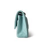 CHANEL Handbag Blue 19C Tiffany Blue Caviar Quilted Medium Classic Flap Light Gold Hardware - Redeluxe