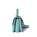 CHANEL Handbag Blue 19C Tiffany Blue Chevron Lambskin Trendy CC Flap Small Light Gold Hardware - Redeluxe