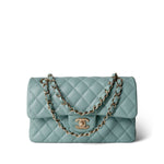 CHANEL Handbag Blue 20C Tiffany Blue Caviar Quilted Classic Flap Small Light Gold Hardware - Redeluxe