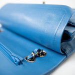 CHANEL Handbag Blue 20S Blue Caviar Quilted Classic Flap Medium Light Gold Hardware - Redeluxe