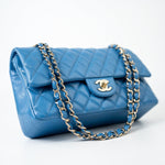 CHANEL Handbag Blue 20S Blue Caviar Quilted Classic Flap Medium Light Gold Hardware - Redeluxe