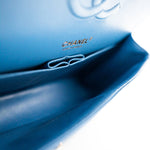 CHANEL Handbag Blue 20S Blue Caviar Quilted Classic Flap Medium Light Gold Hardware - Redeluxe