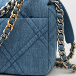 CHANEL Handbag Blue 22P Denim 19 Flap Small Mixed Hardware - Redeluxe