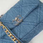 CHANEL Handbag Blue 22P Denim 19 Flap Small Mixed Hardware - Redeluxe