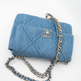 CHANEL Handbag Blue 22P Denim 19 Flap Small Mixed Hardware - Redeluxe