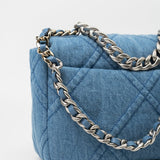 CHANEL Handbag Blue 22P Denim 19 Flap Small Mixed Hardware - Redeluxe