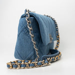 CHANEL Handbag Blue 22P Denim 19 Flap Small Mixed Hardware - Redeluxe