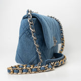 CHANEL Handbag Blue 22P Denim 19 Flap Small Mixed Hardware - Redeluxe