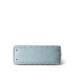 CHANEL Handbag BLUE 22P Light Blue Caviar Quilted Coco Handle Medium (Old Small) Light Gold Hardware - Redeluxe