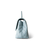 CHANEL Handbag BLUE 22P Light Blue Caviar Quilted Coco Handle Medium (Old Small) Light Gold Hardware - Redeluxe