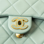 CHANEL Handbag Blue 22P Light Blue Mini Square Enamel Lambskin pending CC  AGHW - Redeluxe